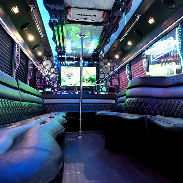 New Port Richey limo bus interior